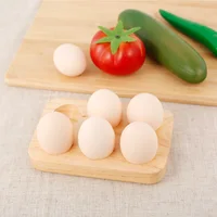 1/2Pcs Egg Tray 6/16 Hole Wood Egg Holder Space Saving Egg Plate Household Egg Storage Rack Accessories for Kitchen Refrigerator 2