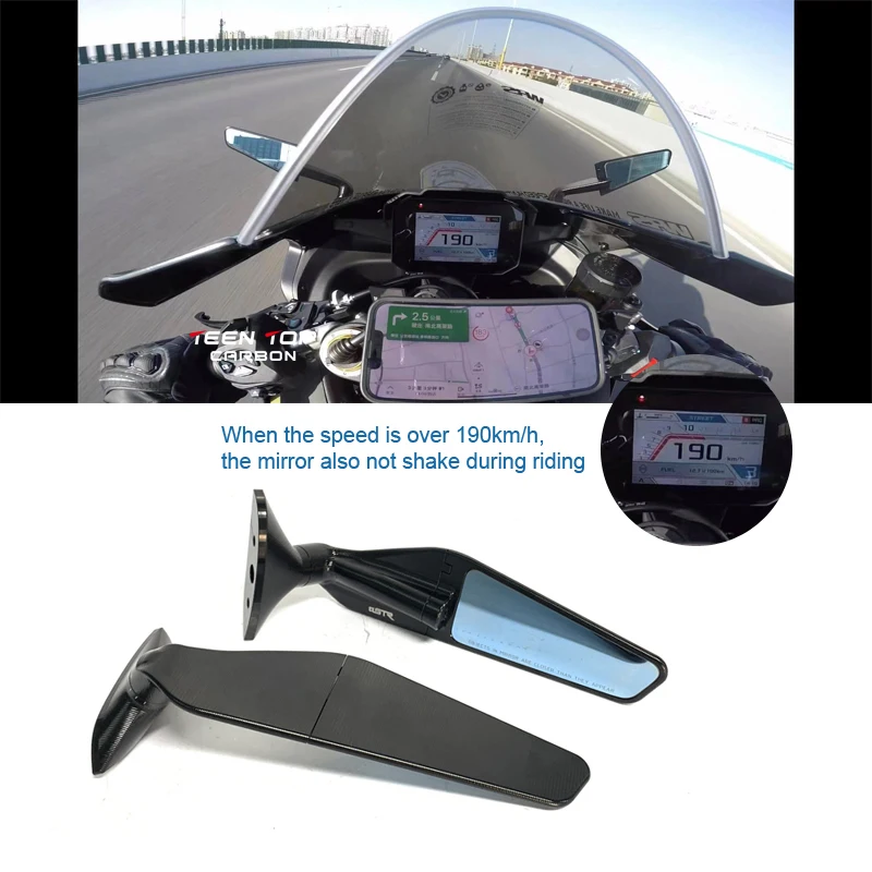 

Motorcycle Mirrors For Aprilia RS660 RS 660 RSV4 1100 Stealth Mirrors Sports Winglets Mirror Kit Adjustable Mirrors Wing Mirrors