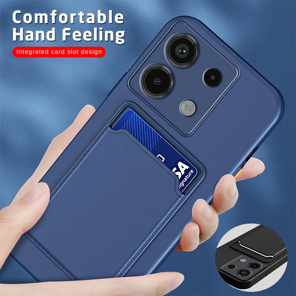 Card Slot Holder Silicone Phone Case - Durable Protective Cover with Wallet Functionality