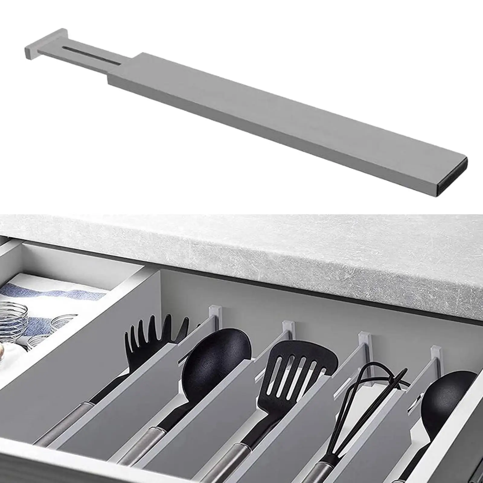Spring Loaded Kitchen Utensil Drawer Organiser Expandable Drawer