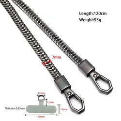 Gold Anti - Fall Phone Chain Strap - Metal Crossbody Neck and Shoulder Lanyard - Metal (Khaki)