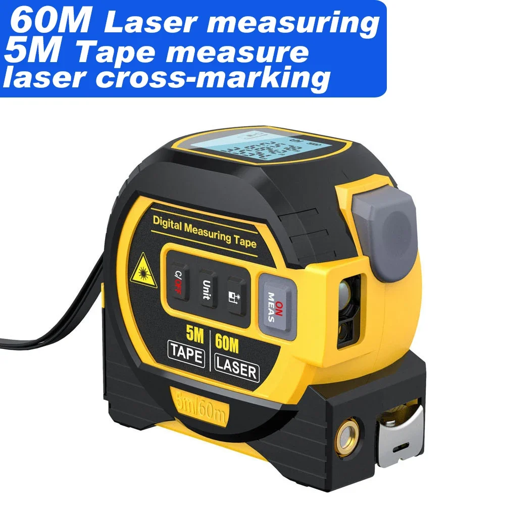 Versatile Laser Rangefinder and Electronic Ruler with LCD Backlight Display for Construction & DIY Projects