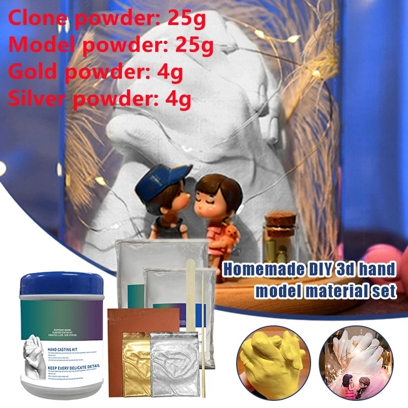 DIY Keepsake Hand Casting Plaster Kit For Couples Adults Children Souvenir Model