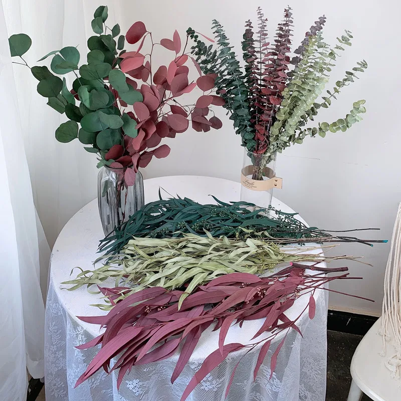 

20/80g Natural Preserved Eucalyptus Leaves Bouquet Eternal Display Dry Flower Apple Wedding Home Decoration Photography Porps