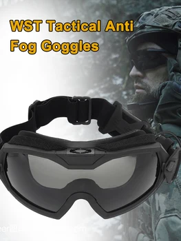 Paintball Glasses Transparent Lens Airsoft Paintball Goggles with Micro Fan Scratch-resistant Eye Protection Safety Eyewear