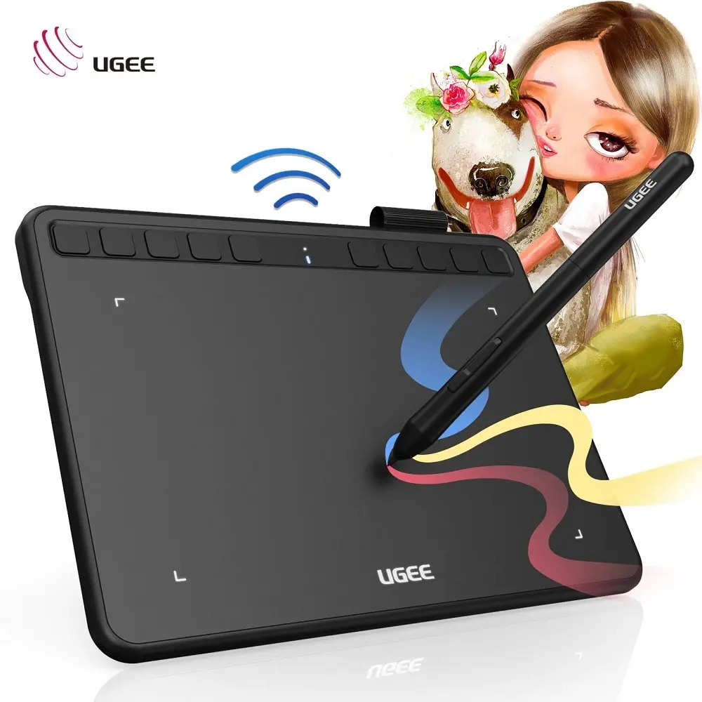 UGEE 무선 그래픽 펜 태블릿, PC 안드로이드 디지털 드로잉 태블릿, 어린이용 쓰기 태블릿, 8192 레벨, S640W, 6 인치 