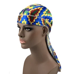 Popular High Quality National Style Imitation Silk Long Tail Pirate Hat Hip Hop Cloak Hat Elastic Baotou Hat Chemotherapy Hat