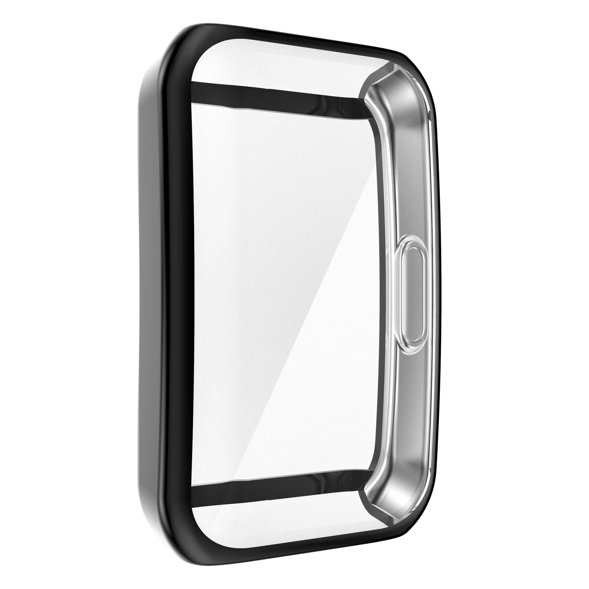 Premium Silicone Strap with TPU Full Screen Protector Case for Fitness Tracker Bracelet