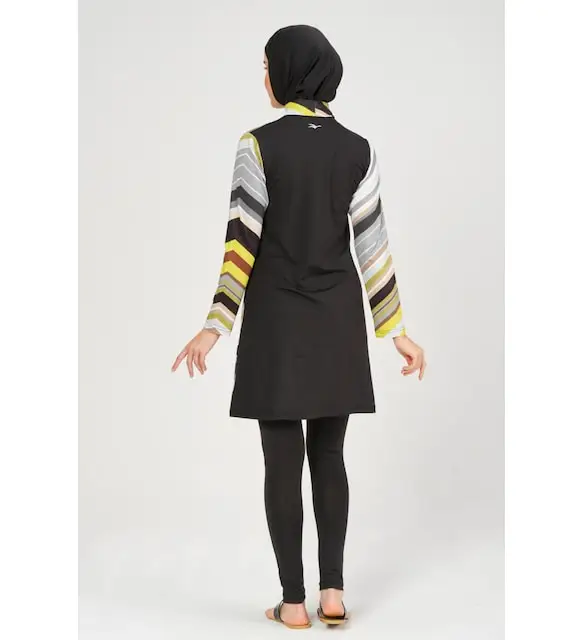 Alfasa Alfasa striped hijab swimsuit