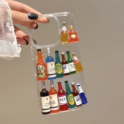 Creative 3D Summer Beer Bottle Shell Phone Case, Personalized Mini Wine Bottle Design - iPhone 17 (Clear)