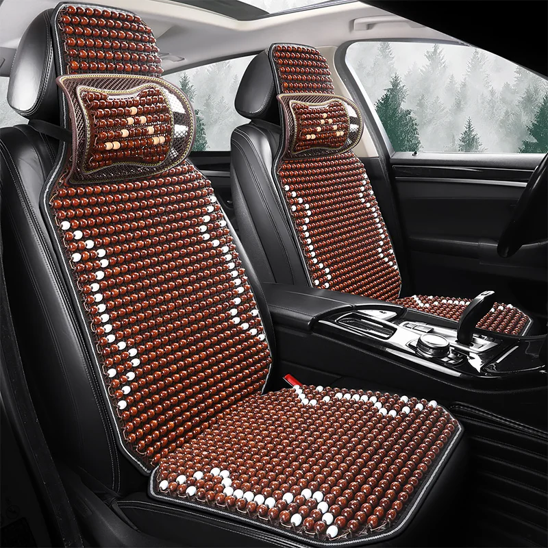 Natural Rosewood Beaded Car Seat Cover – Cooling & Massaging Cushion For Summer Driving