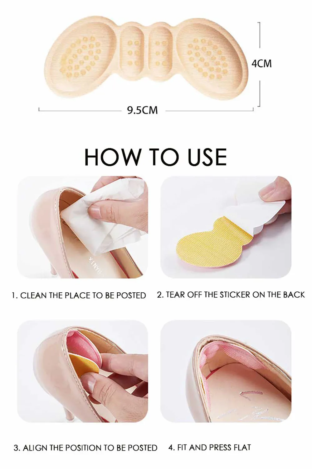 Women Insoles For Shoes High Heel Pad Customize Size Glue Heels Pads Liner Grips Protector Sticker Pain Relief Foot Care insert heel insoles high heel pads