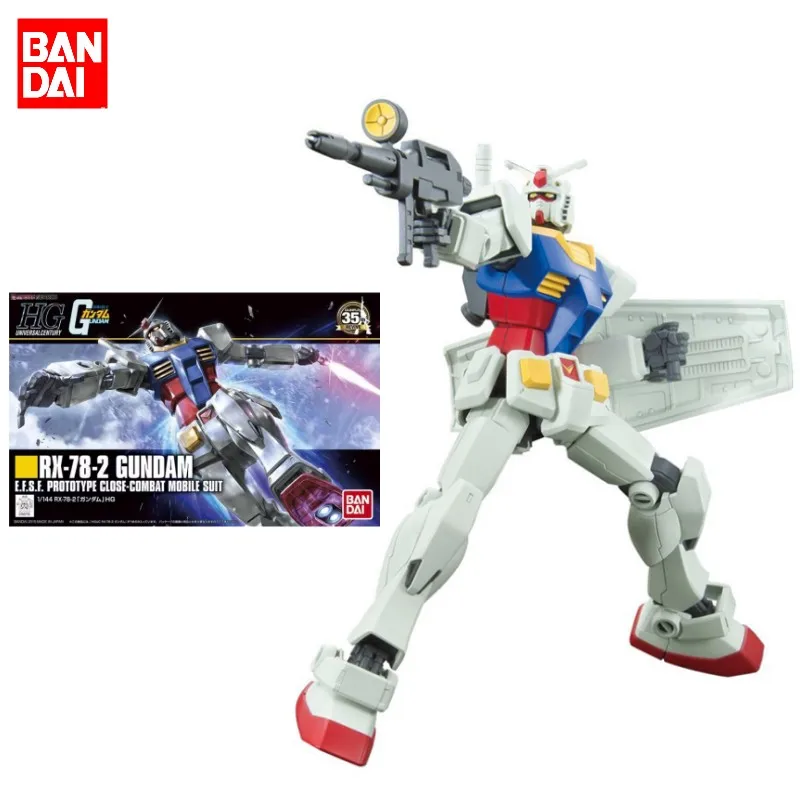 

Bandai Original Gundam HGUC h191 RX-78-2 GUNDAM 1/144 Anime Action Figure Assembly Model Toys Collectible Gifts For Children