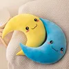 Kawaii Waterdrop Moon Plush Pillow Stuffed Smiling Shy Face Decor Plushie Neck Support for Cot Sofa Chair 3