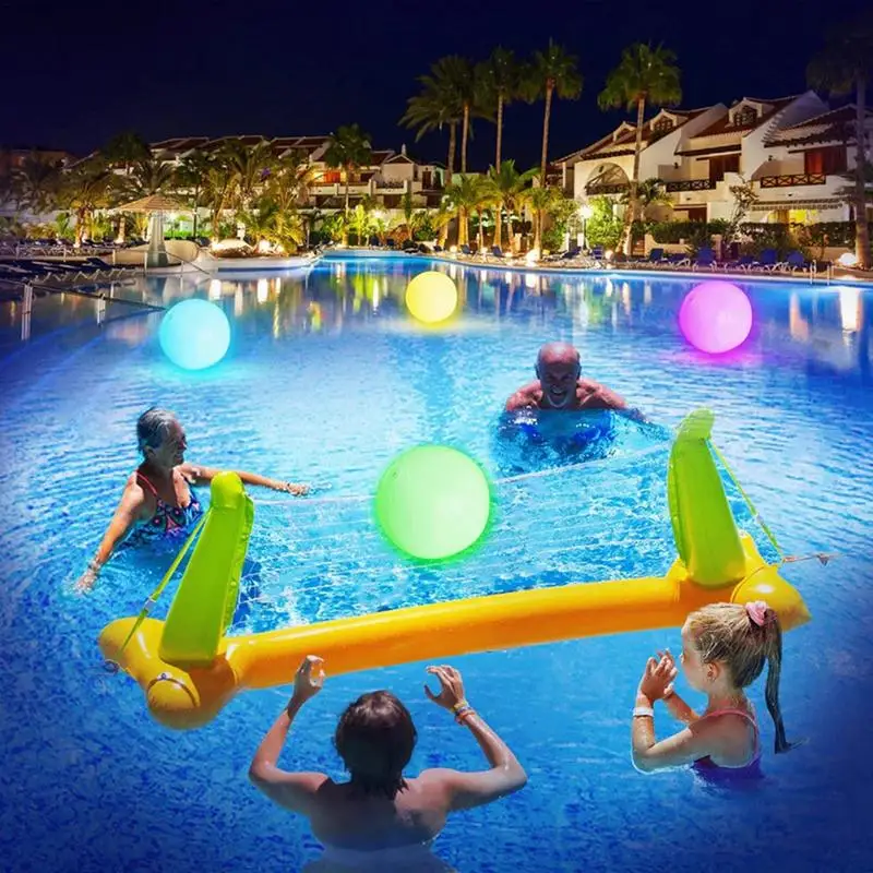 Neon Beach Balls 16 Light Colors Remote Control Pool Balls 4 Adjustable Light Modes Inflatable Neon Beach For Kids & Adult