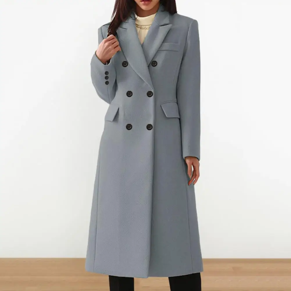 

Женское плотное пальто на пуговицах, зимнее пальто, утепленное, теплое, ветрозащитное женское двубортное пальто, стильное Свободное пальто