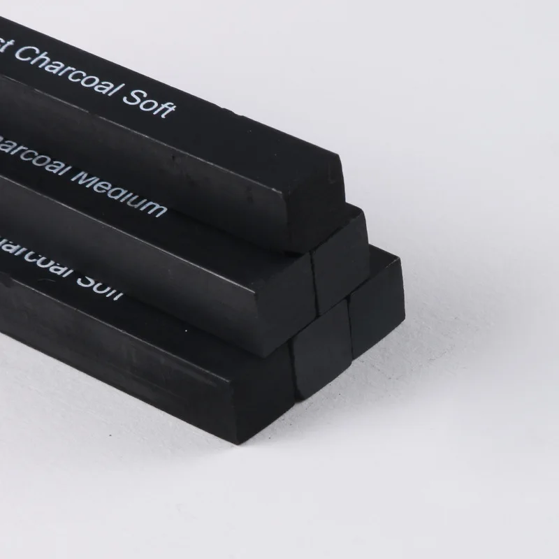 Square Sketch Carbon Stick Compressed Carbon Bar Drawing Pen Artist Drawing Bar Art Supplies 6pcs Set