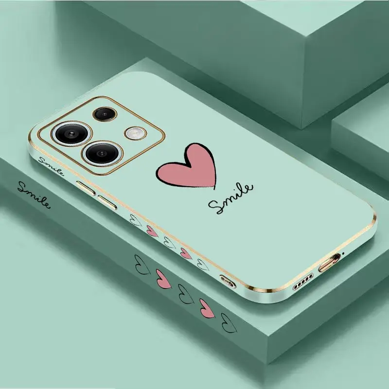 Luxurious Big Red Heart Plating Phone Case Cover