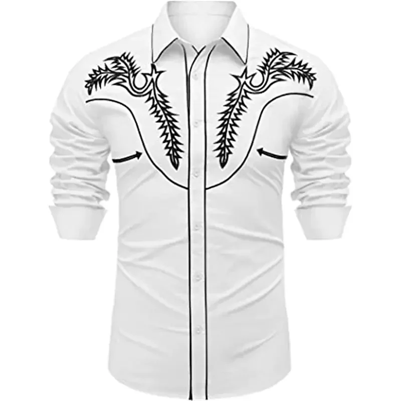 

Men's Western Shirt Tribal Fashion Casual High Quality Material 2023 New Suit Plus Size Spring Summer Party Men's Clothing