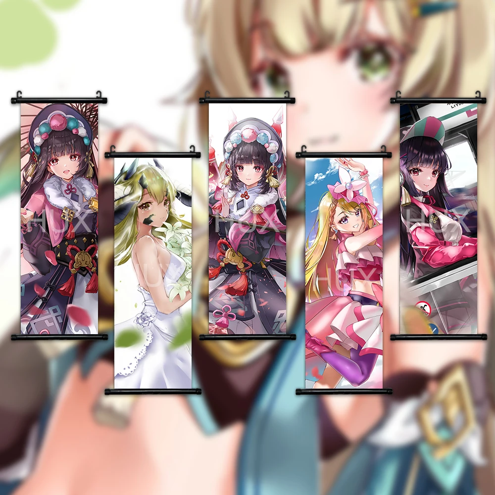 

Anime Girl Scroll Canvas Wall Hanging Home Manga Aesthetic HD Poster Mural Room Decoration Scroll Custom Pictures Fan Favorites