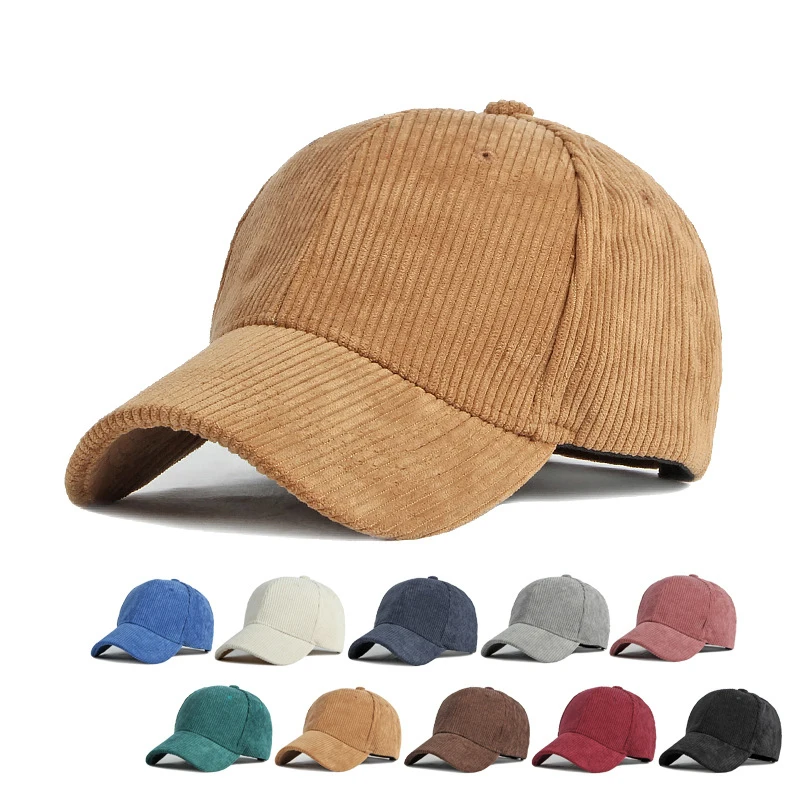 Corduroy Baseball Cap for Men and Women Autumn Winter