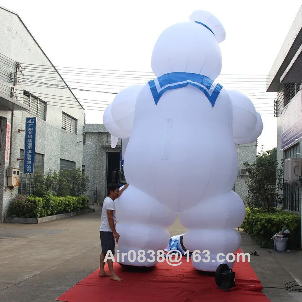10ft-26ft Tall Giant Inflatable Stay Puft Marshmallow Man With LED Lights Halloween Ghostbusters Model For Outdoor Decor 3