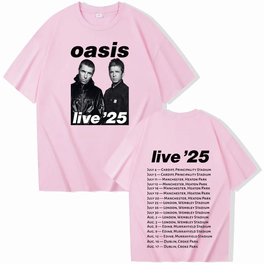 Oasis Live 25 Tour T-Shirts Man Women Summer Casual O-Neck Short Sleeve Shirts Fans Gift Oversized TeeWinter