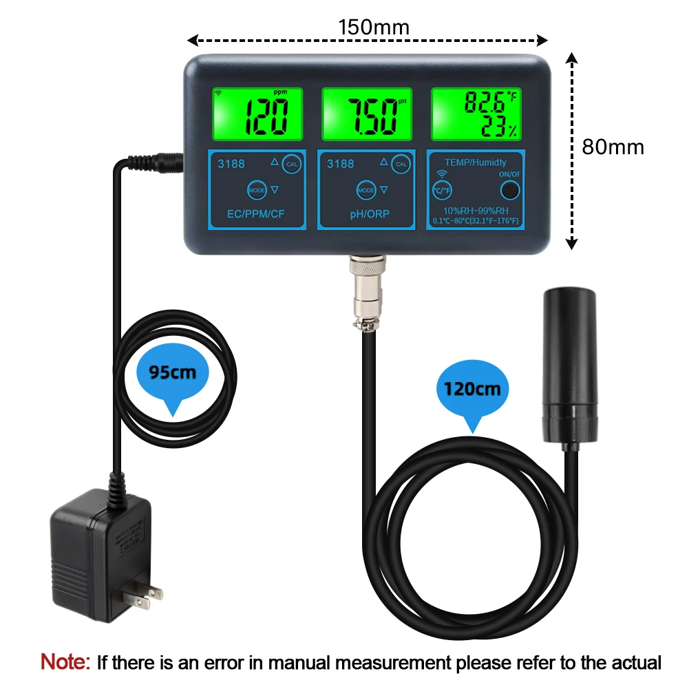 WiFi PH Meter Temp TDS(ppm) EC ORP Water Tester Tuya APP Smart Monitor Digital Analyzer for Aquariums Hydroponics Swimming Pool 5