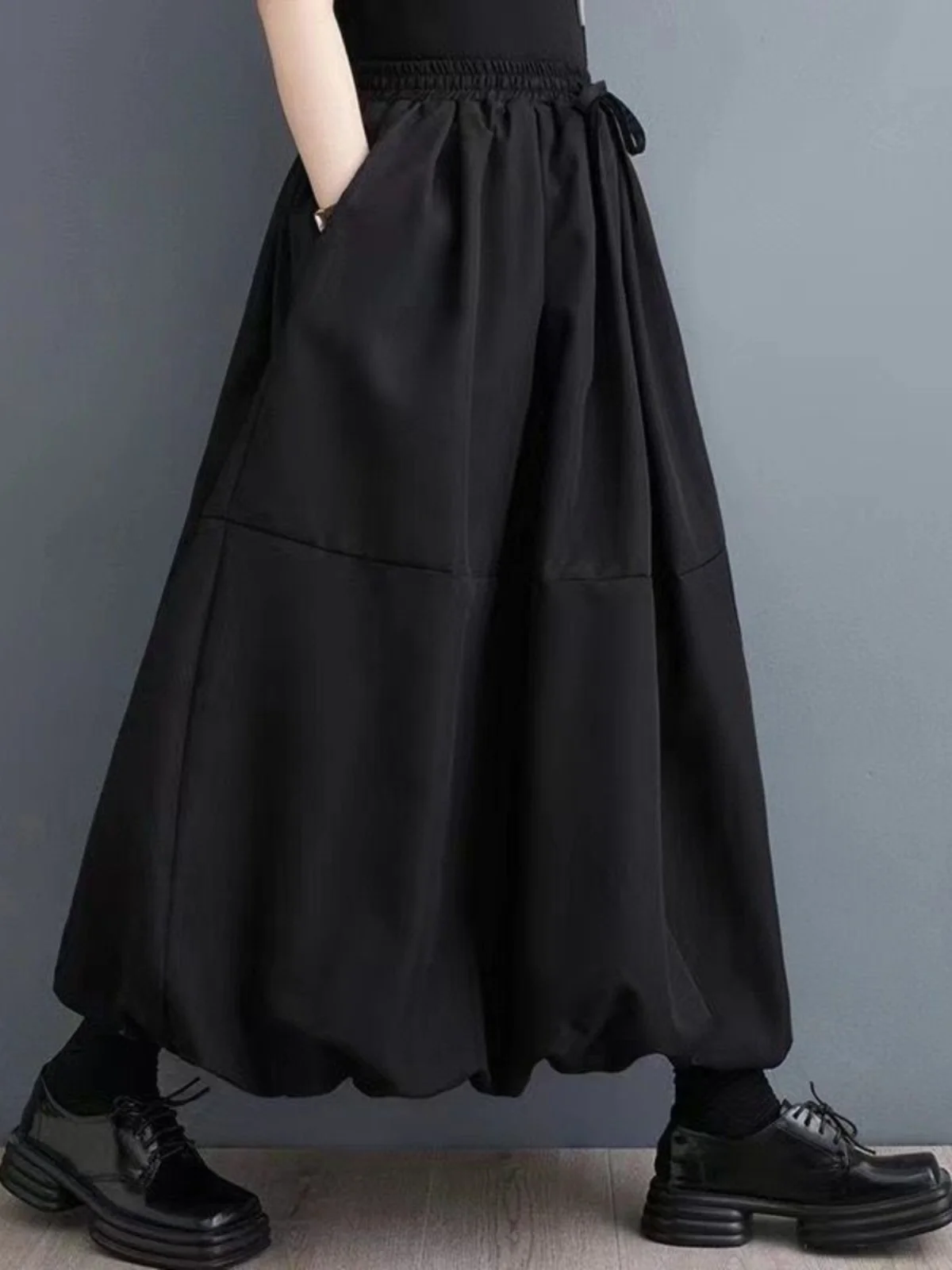 plus Size Autumn Winter A-Line Skirt Loose Fit High Waist Flared Lantern Long Skirt Women's Faion Full Body Coverage Gown