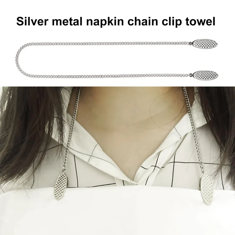 Napkin Chain Napkin Holder Clips Chain Flexible Lanyard Neck Strap