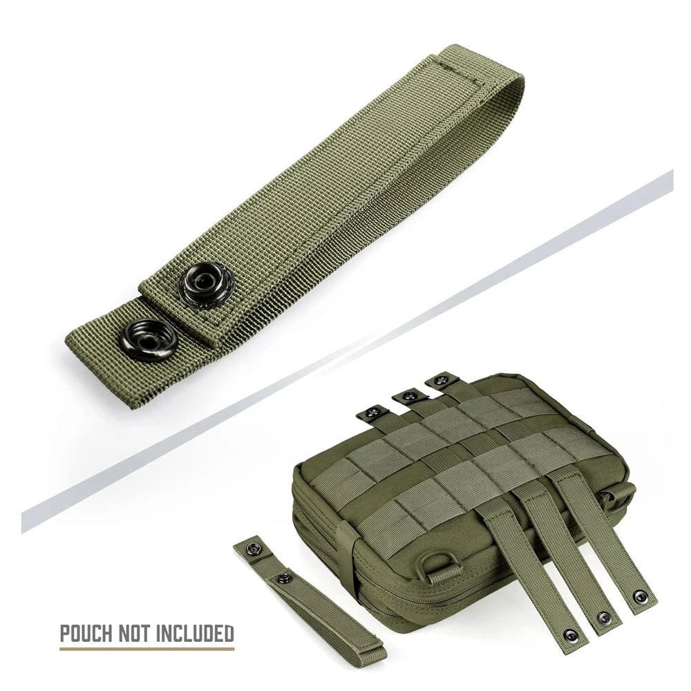 4pcs Outdoor Molle Strap 6 inch Tactical Molle Strap Molle Webbing Straps Attachment Snap Strap Nylon Thumb Snap Straps 2