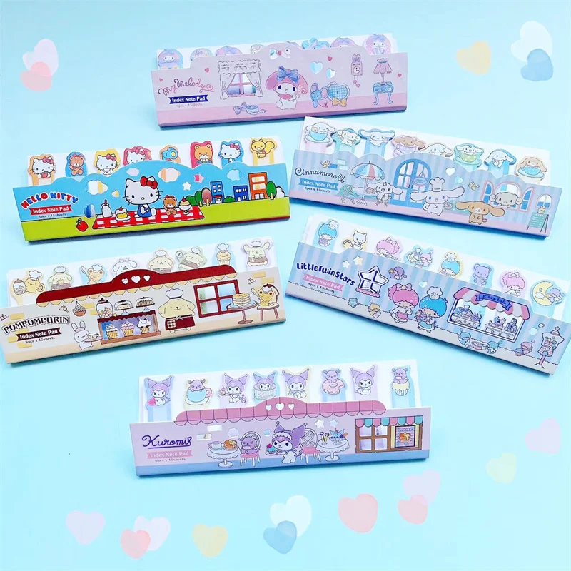 

24pcs/lot Sanrio Melody Kuromi Cinnamoroll Memo Pad Sticky Notes Stationery Label Notepad Planner Sticker Post School Supplies