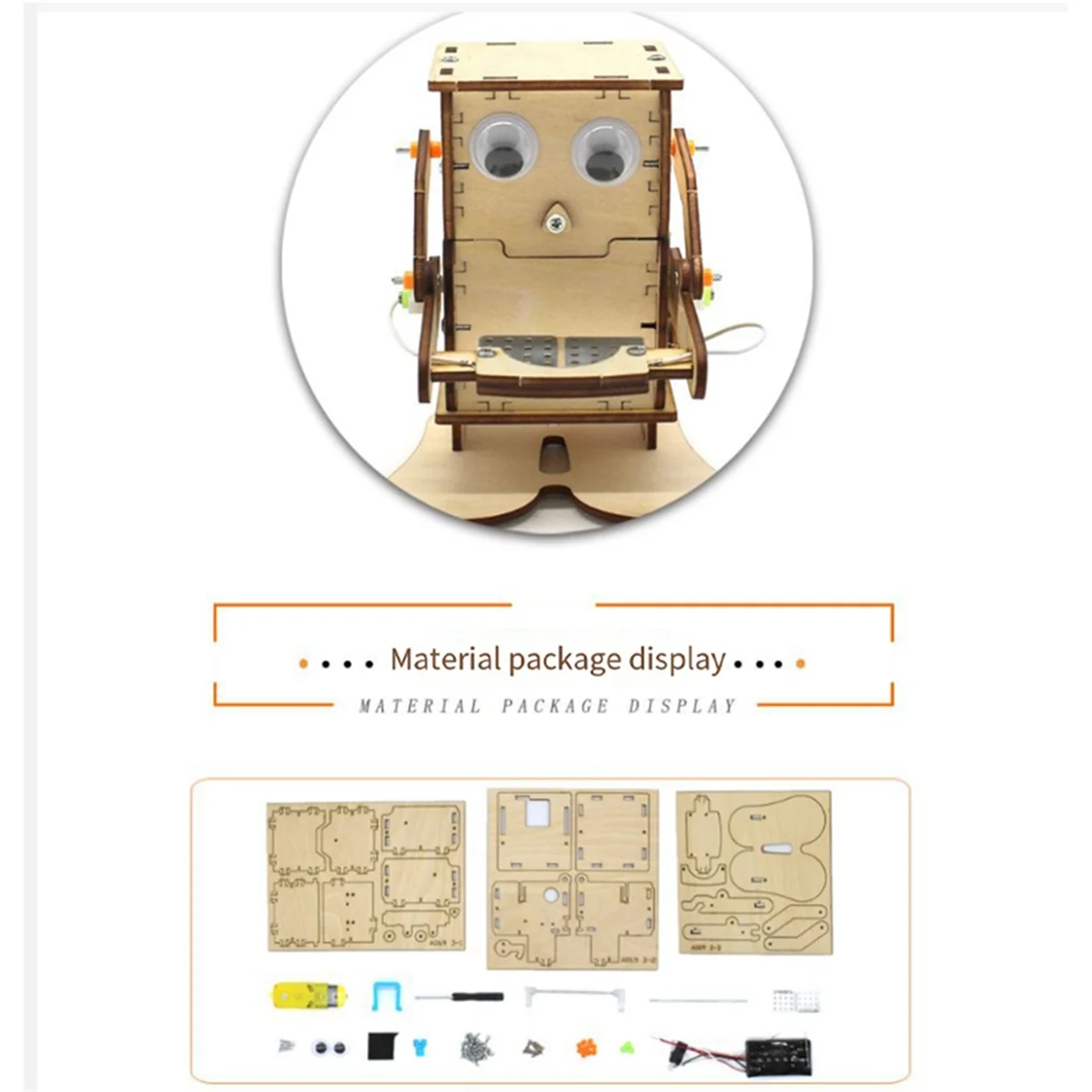 Robot Eating Coin Wood DIY Model Teaching Learning Stem Project Kit for Kid Science Experiment Wooden Assembly Kit 2