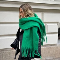 Fashion Women Thick Shawl Wraps Scarf Winter Warm Solid Color Pashmina Blanket Long Tassel Hijab Stoles Bufanda Mujer 1