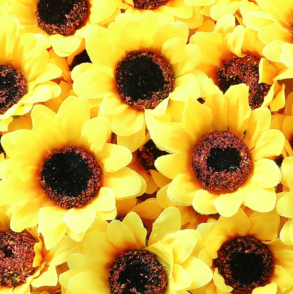 

20pcs Artificial Sunflower Heads Silk Sunflowers Fake Sunflowers Home Party Wedding Decoration Birthday Gift Accessory