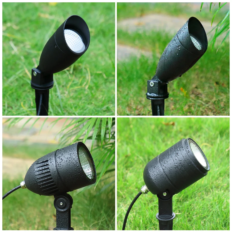 LED Garden Lighting 10W 12W 20W Outdoor Spike Lawn Lamp Waterproof Cast Light Garden Architecture Spotlights AC110V 220V DC12V