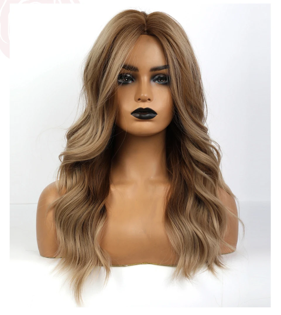 

Синтетический парик коричневый хайлайтер светлый длинный кудрявый высококачественный термостойкий парик