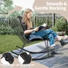 Patio Rocking Chair Set of 4, Outdoor Ergonomic Rockers with Breathable Fabric Seat, Gentle Rocking Function,Sturdy Metal Rocker 5