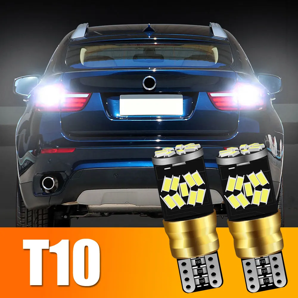 

2Pcs T10 W5W LED Canbus Light Bulbs No Error 27SMD Car Vehicle Interior Reading Parking Lamp Auto Led Trunk Side Door Lamp White