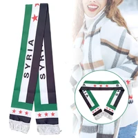 Green Syria Flag Scarf Three Stars Printed The Syrian Arab Republic Scarf For Men Women 1