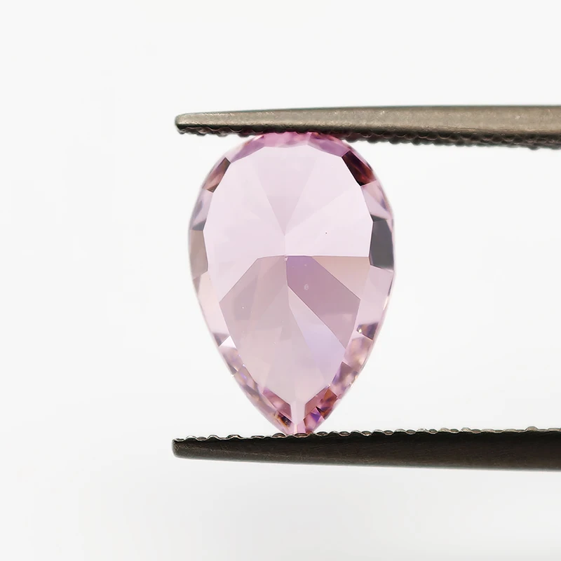 핑크 배 분쇄 아이스 컷 큐빅, 고탄소 랩 다이아몬드 CZ 원석, 4K 컷, 5A + 품질, 보석 제작, 신제품