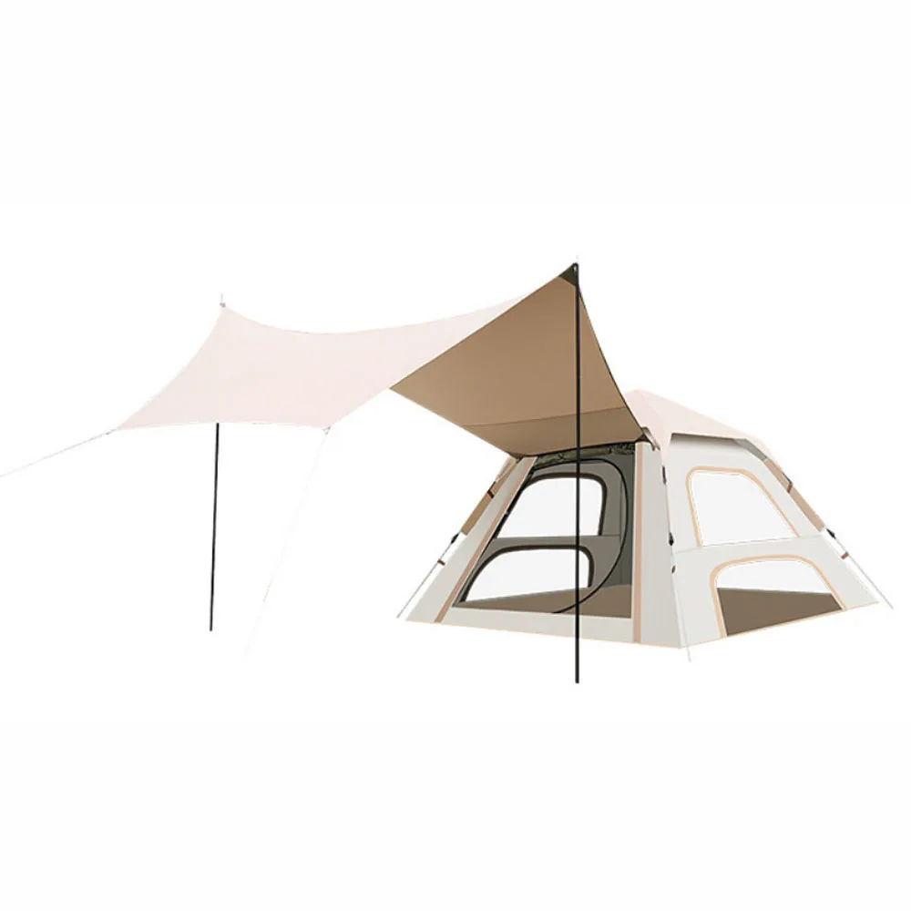 

Tent With Canopy 2-in-1 Outdoor Camping All-in-one Automatic Fast Open Waterproof Portable Rain Protection And Sun Protection