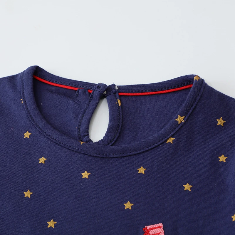 New Year Party Dress Hallowee Kids Dress Baby Girls Long Sleeves Christmas Deers Cotton Santa Claus Casual Clothes