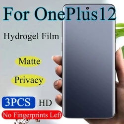 OnePlus12 Privacy Hydrogel Film For OnePlus 12 Matte Screen Protector One Plus 12 Antipeeping 1+12 Full Coverage
