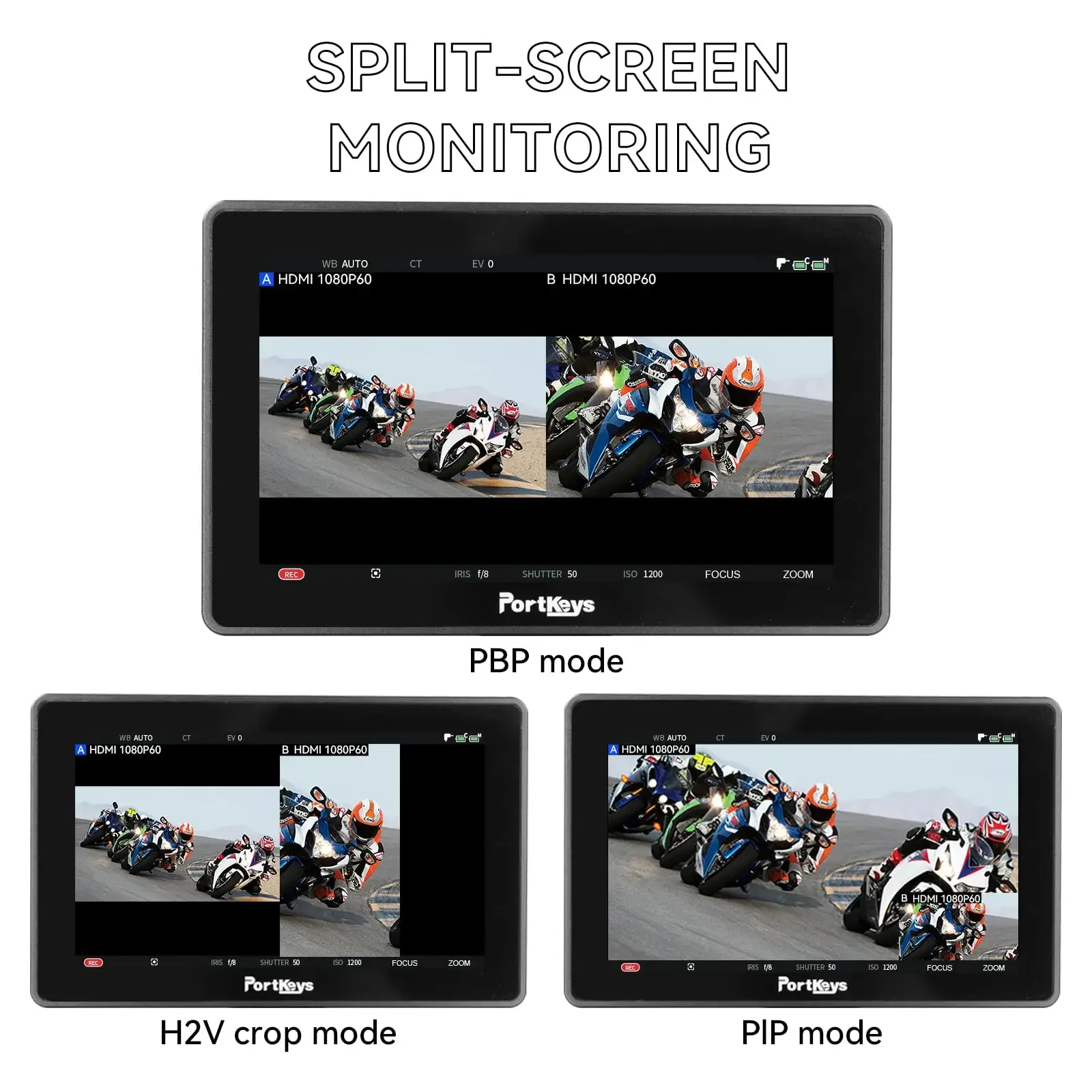 Portkeys BM5 IV 5.5inch Camera Field Monitor 3D LUT Display 1920x1080p Dual Screen Monitor 4K HDMI-USBC for Camera Live Steaming