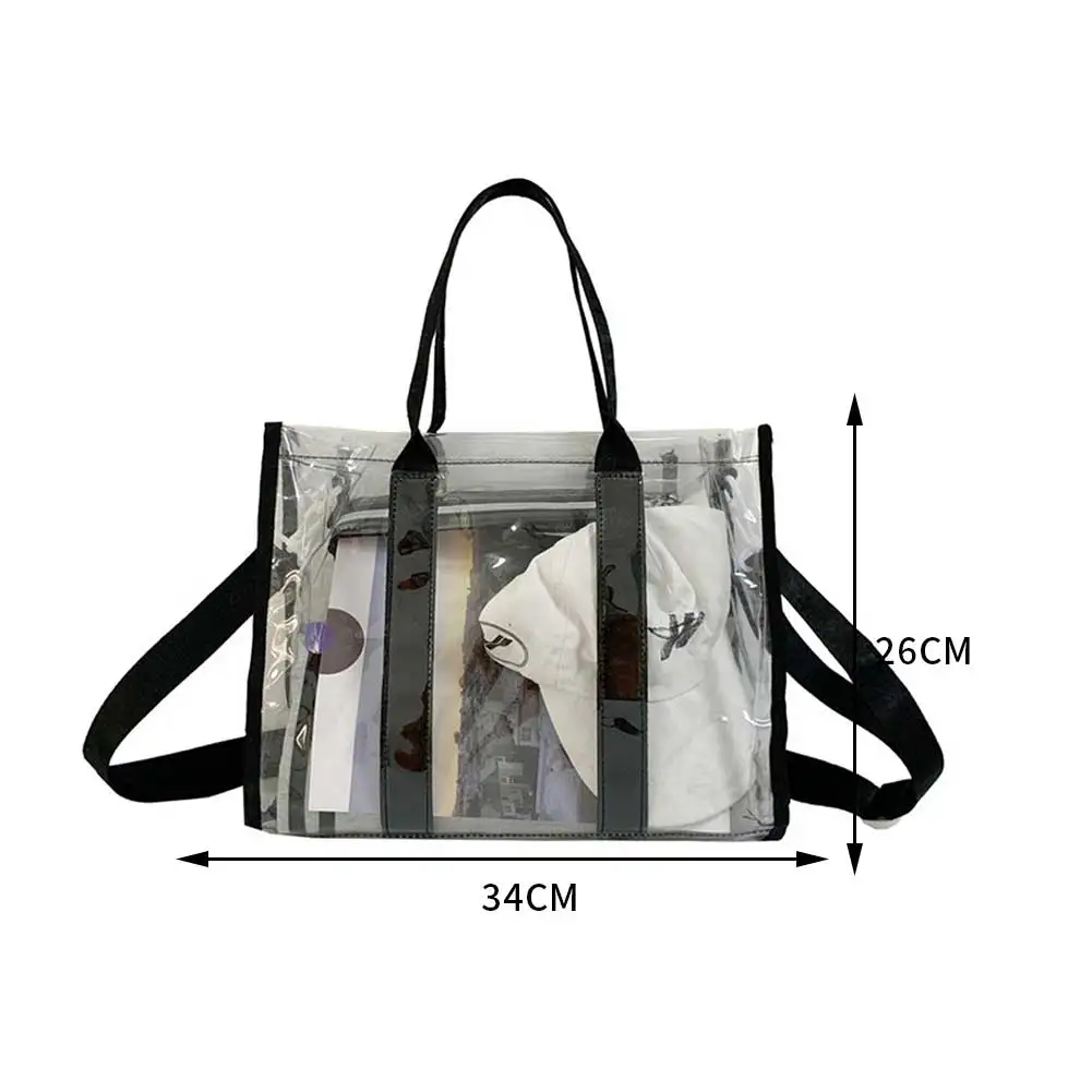 Large Capacity Transparent Waterproof PVC Tote Bags Fashion Simple