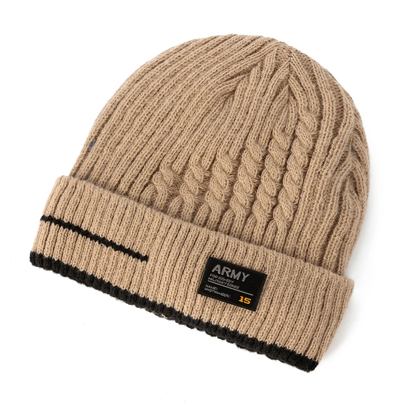 2023 for Men Knitted Hat Winter Cap Beanie Women Thick Bonnet Hats Skullies_voghion.com