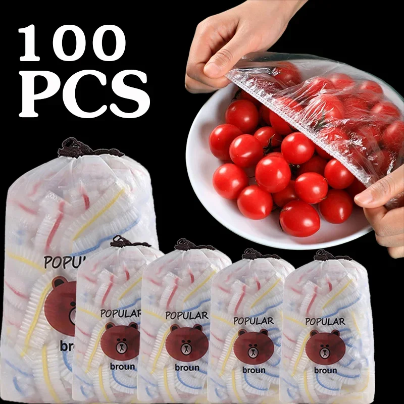 

50/100 шт., одноразовые разноцветные пакеты для хранения продуктов