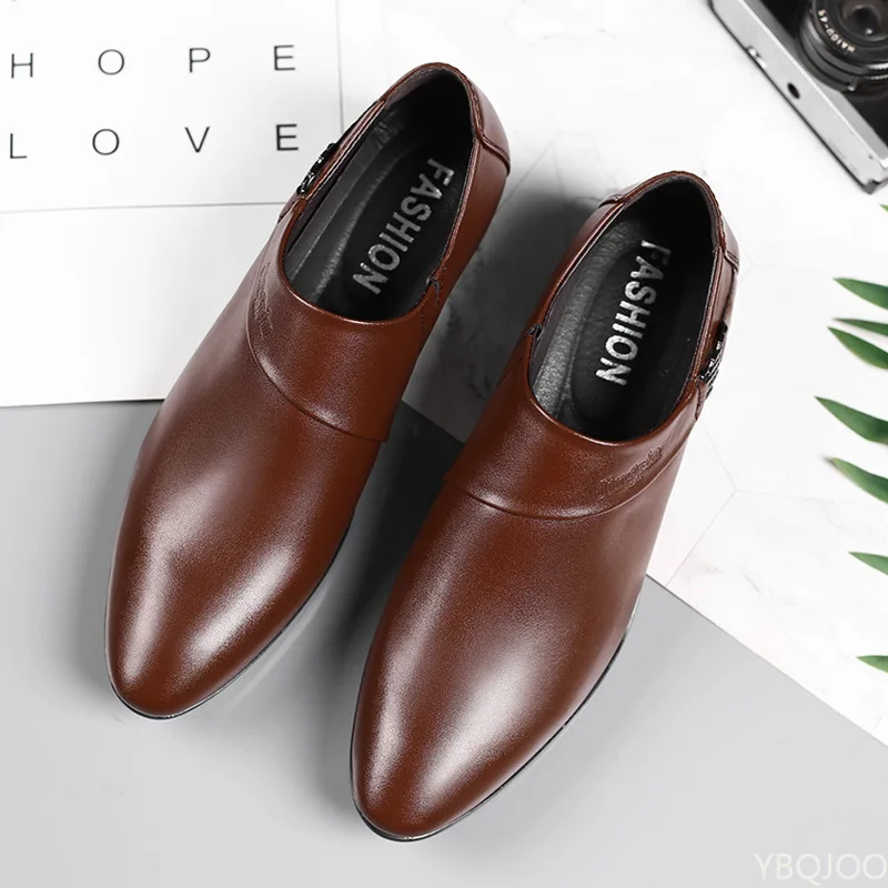 Men's Patent Leather Shoes Business Shoes Elegant Gentleman Platform Leather Shoe 2023 Slip On Zapatos De Hombre - Men's Shoes - AliExpress