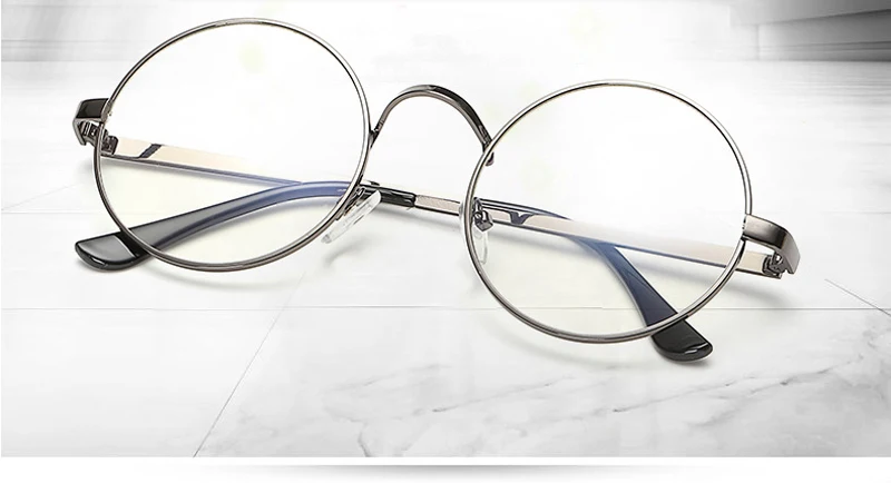 Runde Metall-Dekorationsbrille für Damen und Herren, Modische Niedliche Luxus-Brillen für Ausflüge und Camping, Blaulichtfilter-Brille – Detail 1